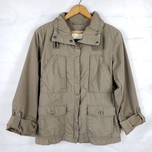 Olive Green Convertible Tab Sleeve Jacket Size S
